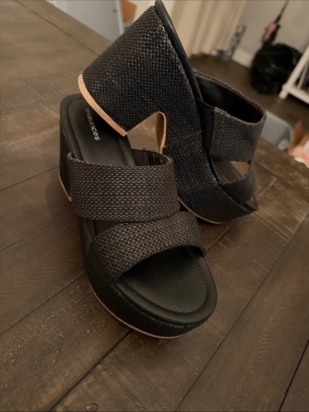 Maurices Black Textured Platform Heels